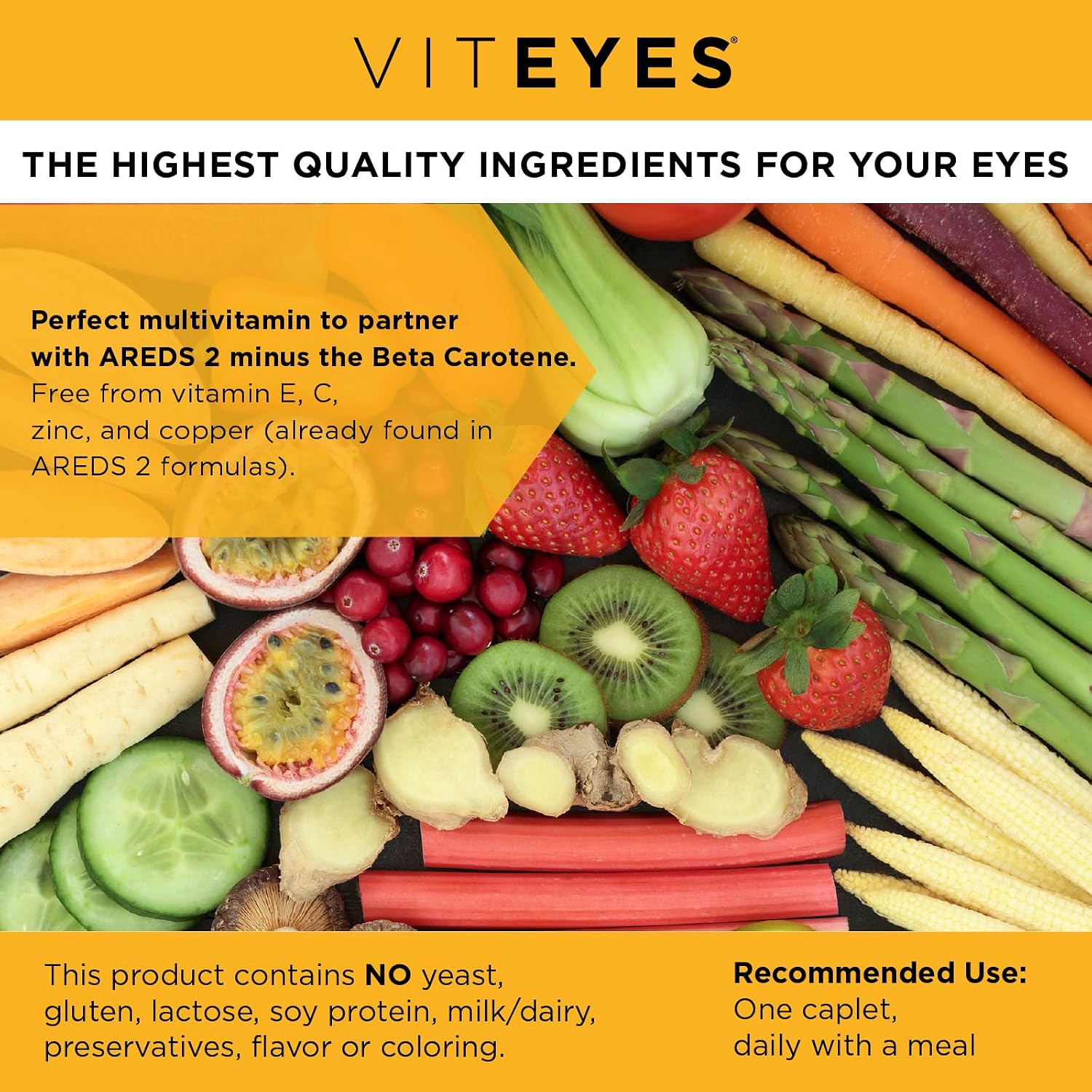 Viteyes Classic AREDS 2 Companion Multivitamin Sin Beta-Caroteno, 90 Caplets