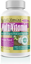 Multivitamínico Orgánico de Alimentos Integrales Sin Hierro - 120 Cápsulas Vegetarianas