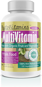Multivitamínico Orgánico de Alimentos Integrales Sin Hierro - 120 Cápsulas Vegetarianas