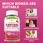 Gominolas de Cortisol para Mujer - Con Ashwagandha y Rhodiola Rosea - 120 Gominolas Veganas Sabor Manzana