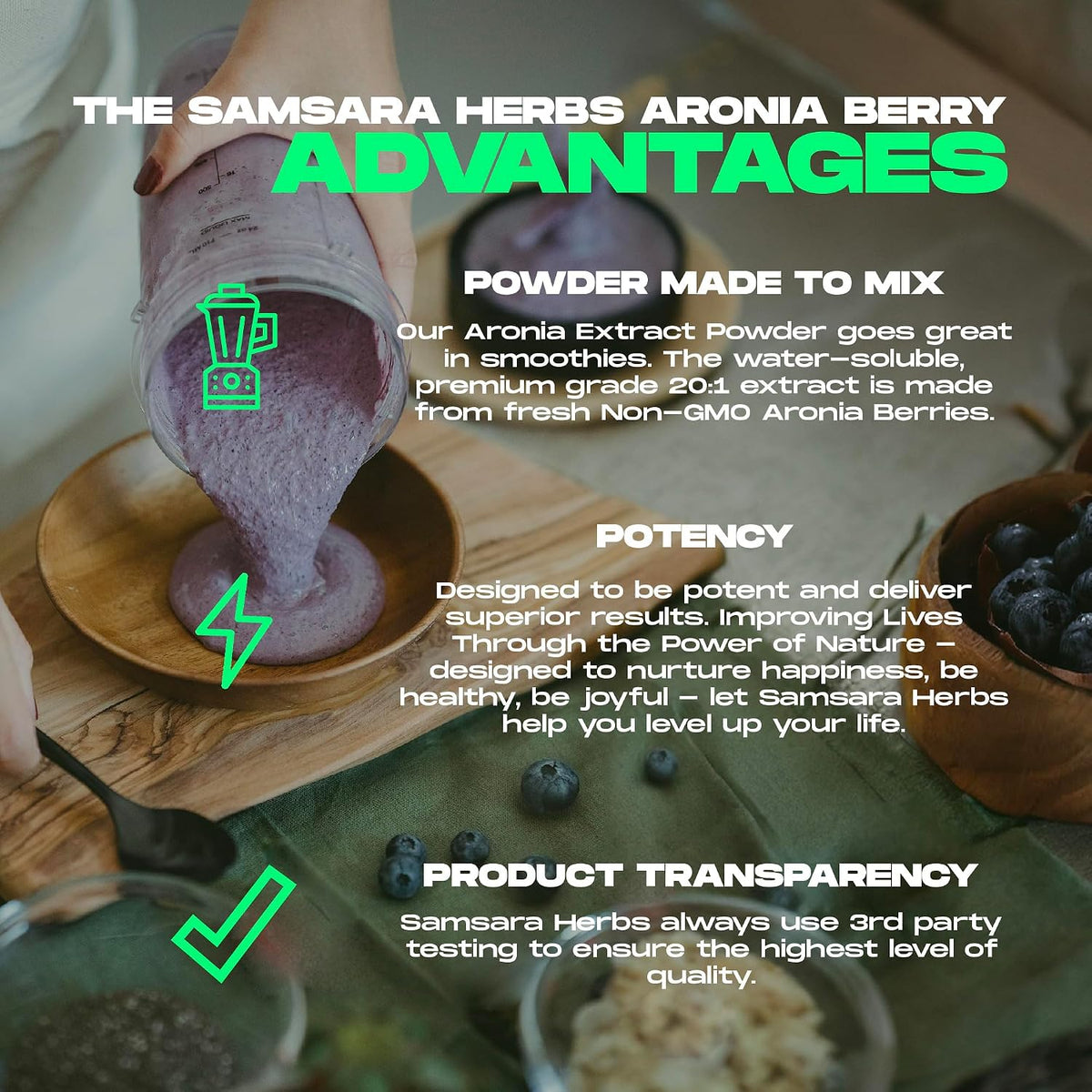 Samsara Herbs Aronia Berry Extracto 20:1 en Polvo (454g) – Image 4