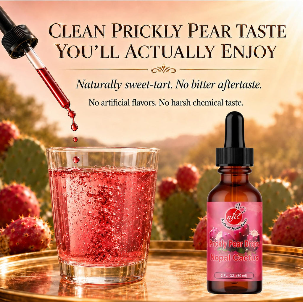 Natural Home Cures Gotas de Cactus Nopal con Vitamina B12, Concentrado de Fruta de Cactus, Suplemento Líquido con Betalaínas y Nutrientes Vegetales, 3 Botellas, 180 Porciones, 60 ml cada una
