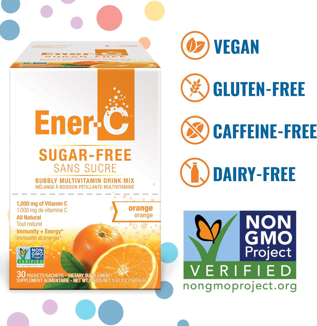 Ener-C Sugar Free Multivitamin Drink Mix - Naranja, 30 sobres