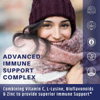 AgeImmune Vitamina C 1000mg + L-Lisina, Zinc y Bioflavonoides