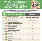 Relaxin’ Rover Suplemento Calmante con Probióticos para Perros con Valeriana, Manzanilla y GABA para Alivio del Estrés y la Ansiedad, Delicioso Sabor a Hueso T-Bone, 20 Dosis