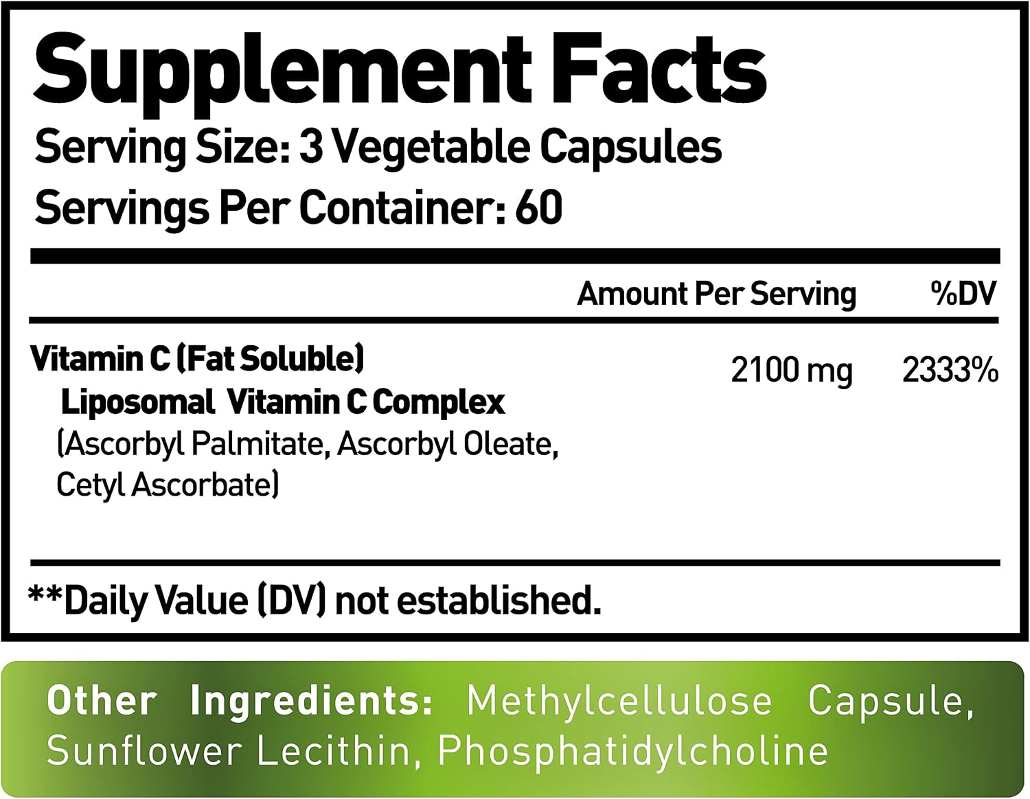 NURTURE ALLEY Vitamina C Liposomal 2100 mg, 180 Cápsulas - Alta Absorción