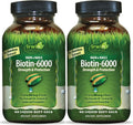 Irwin Naturals Biotin-6000, 60 Cápsulas Blandas Líquidas, Pack de 2