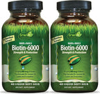 Irwin Naturals Biotin-6000, 60 Cápsulas Blandas Líquidas, Pack de 2