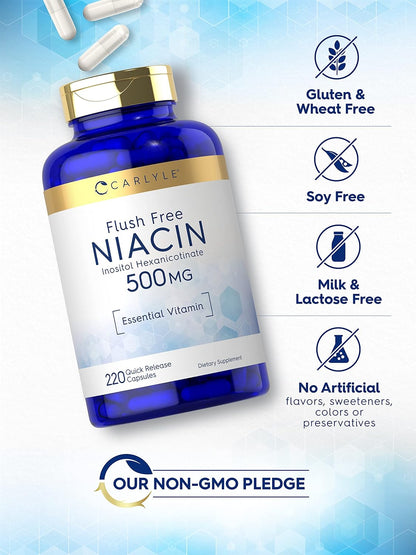 Carlyle Niacina Sin Rubor 500mg (400 mg – Marca de confianza: Carlyle proporciona suplementos premium y honestos – Image 4