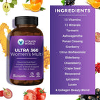 Vitamin World Ultra 360 Multivitamínico para Mujeres con Hierbas y Colágeno, 90 Comprimidos