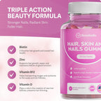 Rosabella Gominolas de Biotina 5000mcg – Apoyo Capilar – 60 Gominolas Veganas