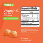 Viteey Gomitas de Vitamina C con Zinc y Equinácea para Adultos y Adolescentes - 120 unidades