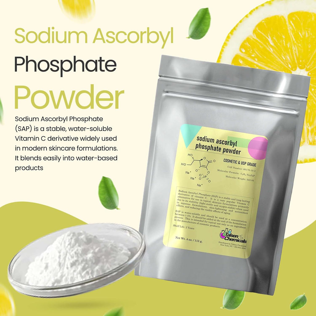 Sodium Ascorbyl Phosphate (SAP) en Polvo – Derivado Estable de Vitamina C para Cuidado de la Piel DIY (56 g)