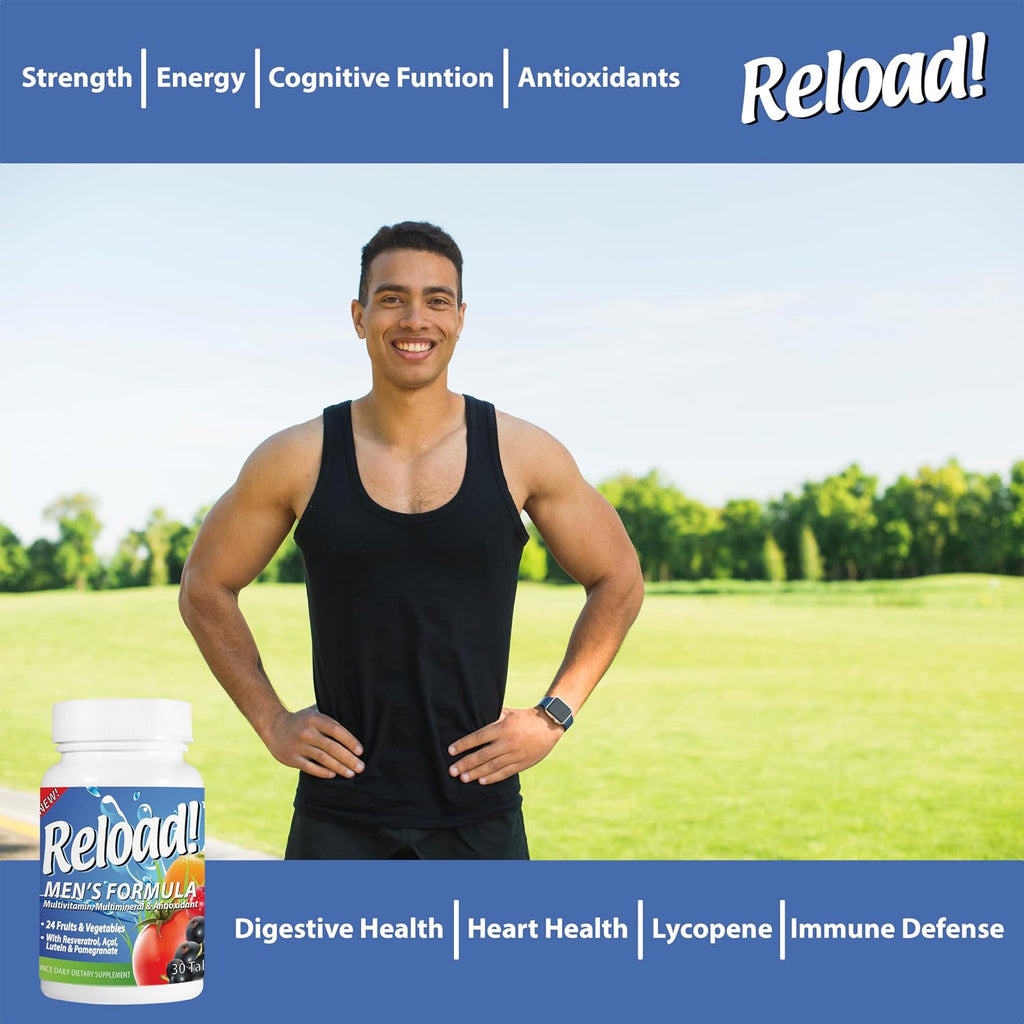 Reload! for Men Multivitamínico Natural con 24 Frutas y Verduras