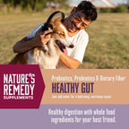 Whole Life Pet Healthy Gut Daily Supplement para Perros - Probióticos y Prebióticos con Calabaza - 90 Servicios