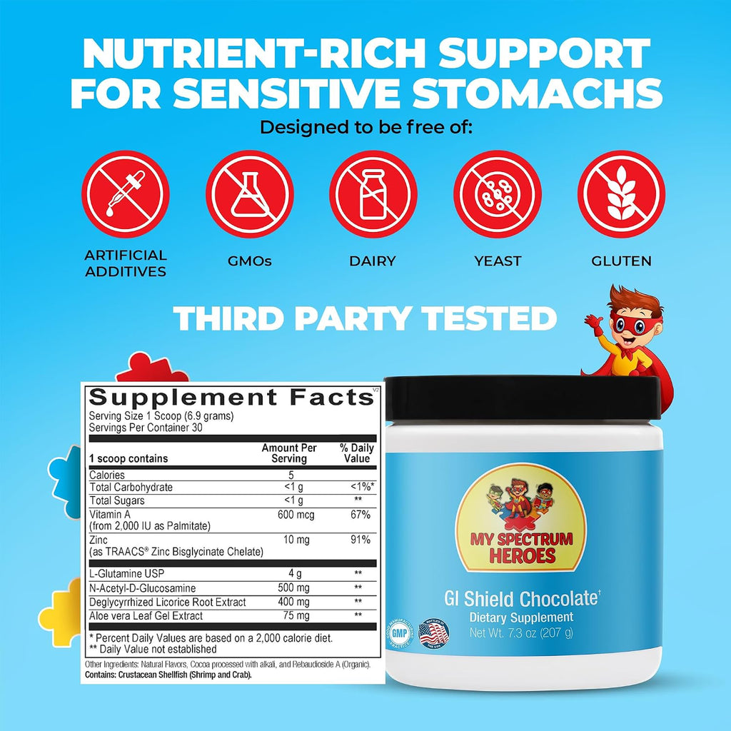 My Spectrum Heroes GI Shield – Suplemento para la Salud Intestinal, Chocolate, 30 Dosis
