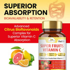 Organic Veda Super Fruits Vitamina C - Amla y Acerola con Bioflavonoides - 120 Cápsulas Veganas