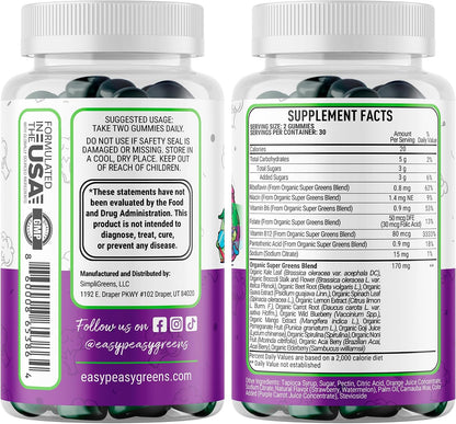 EasyPeasyGreens Daily Veggie Gummies para – Sabor irresistible: Los niños las perciben como una golosina, lo que – Image 2