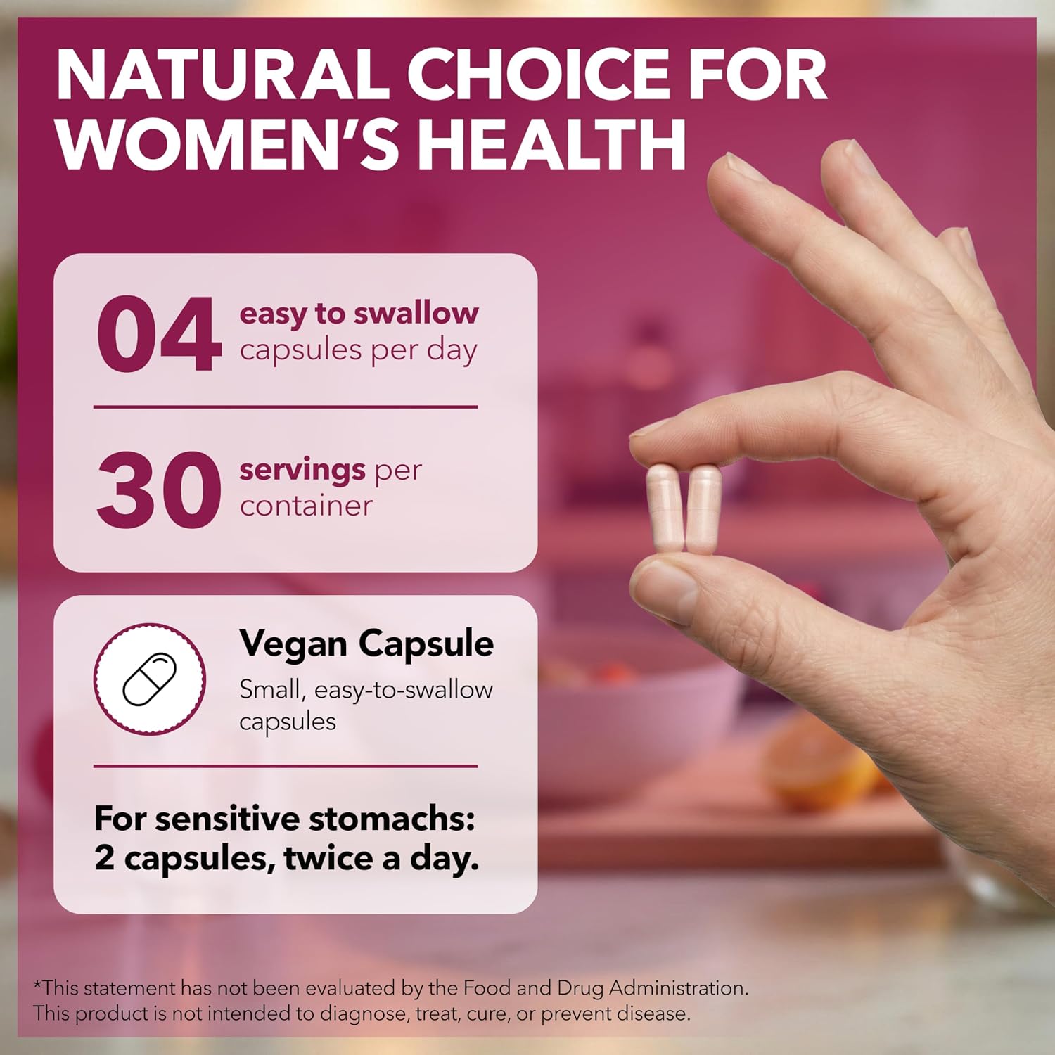 Intimate Rose Myo-Inositol & D-Chiro Inositol con Folato y Vitamina D - 120 Cápsulas (30 Días)