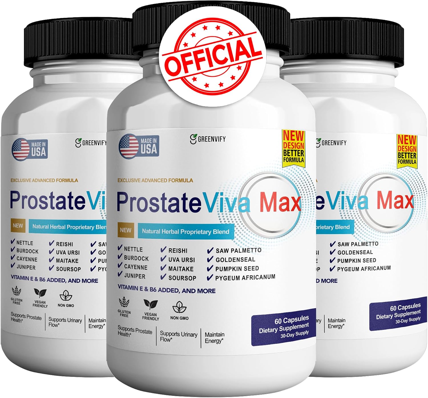 ProstateViva Max Suplemento de Próstata para Hombres, 60 Cápsulas