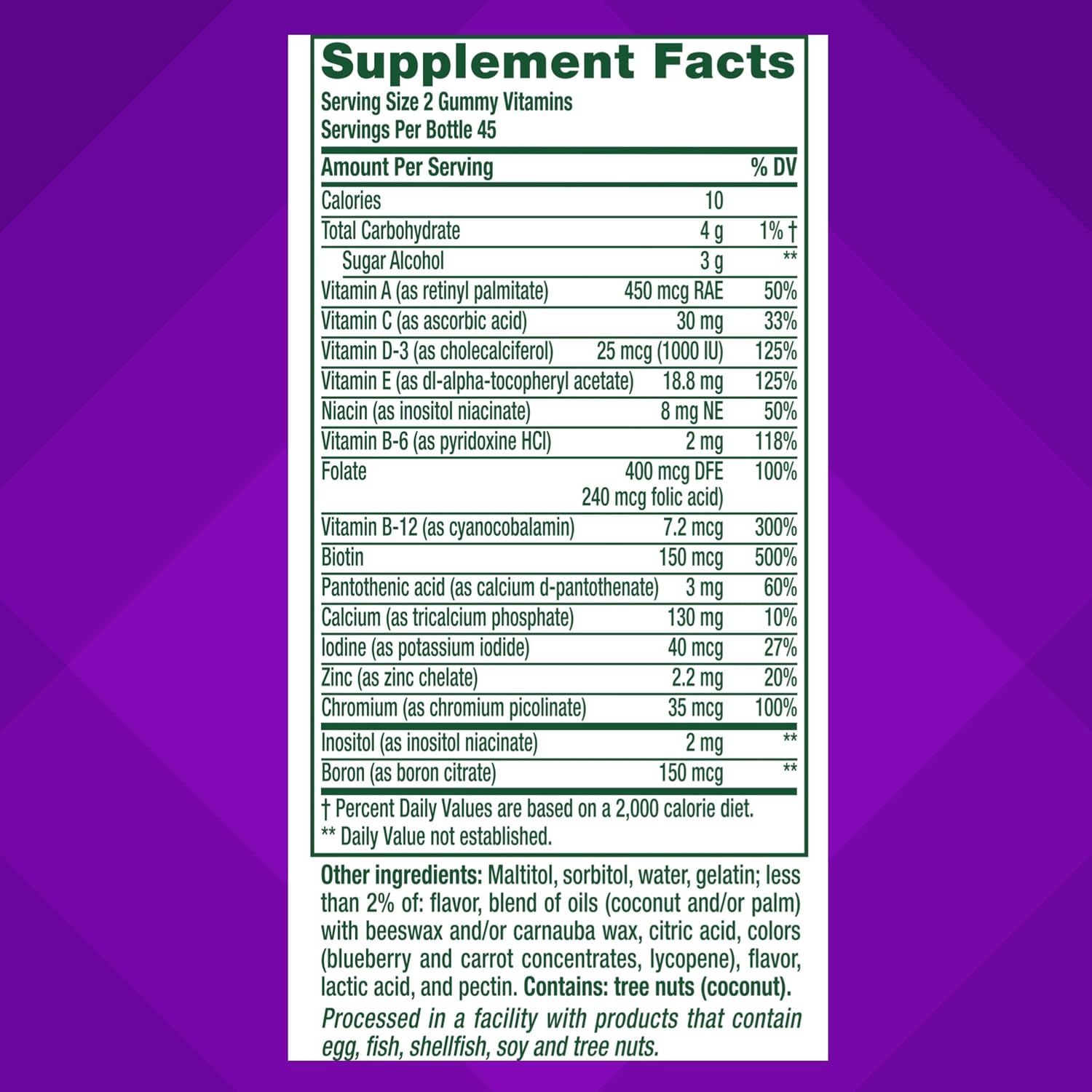 Vitafusion Multivitamínico para Mujeres Sin Azúcar - 90 Gomitas