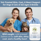 Aceite de Salmón Salvaje de Alaska para Perros - Omega 3 con EPA y DHA para la Piel, el Pelaje, el Corazón y el Sistema Nervioso (100 Cápsulas)