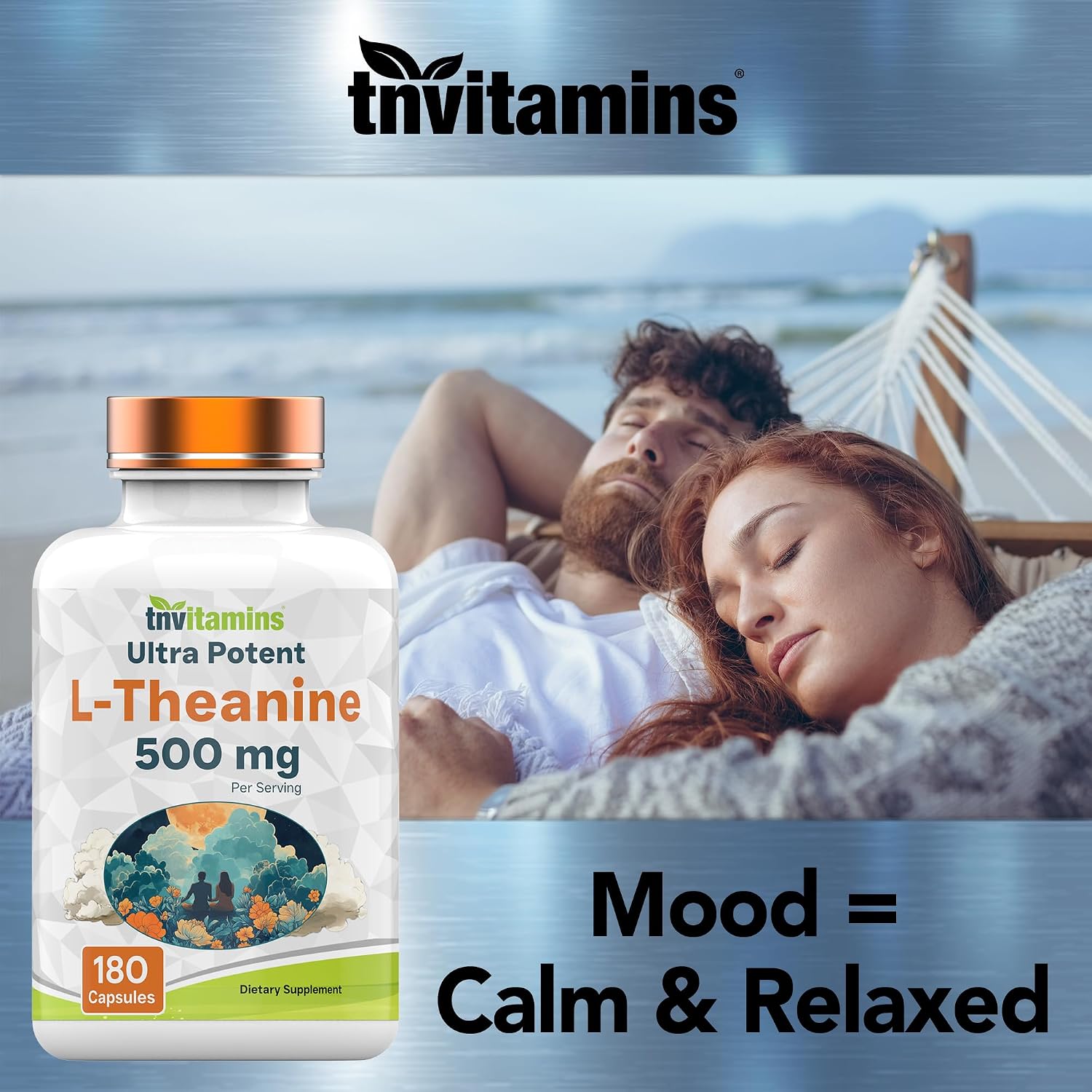 tnvitamins L-Theanine 500 mg, 180 cápsulas
