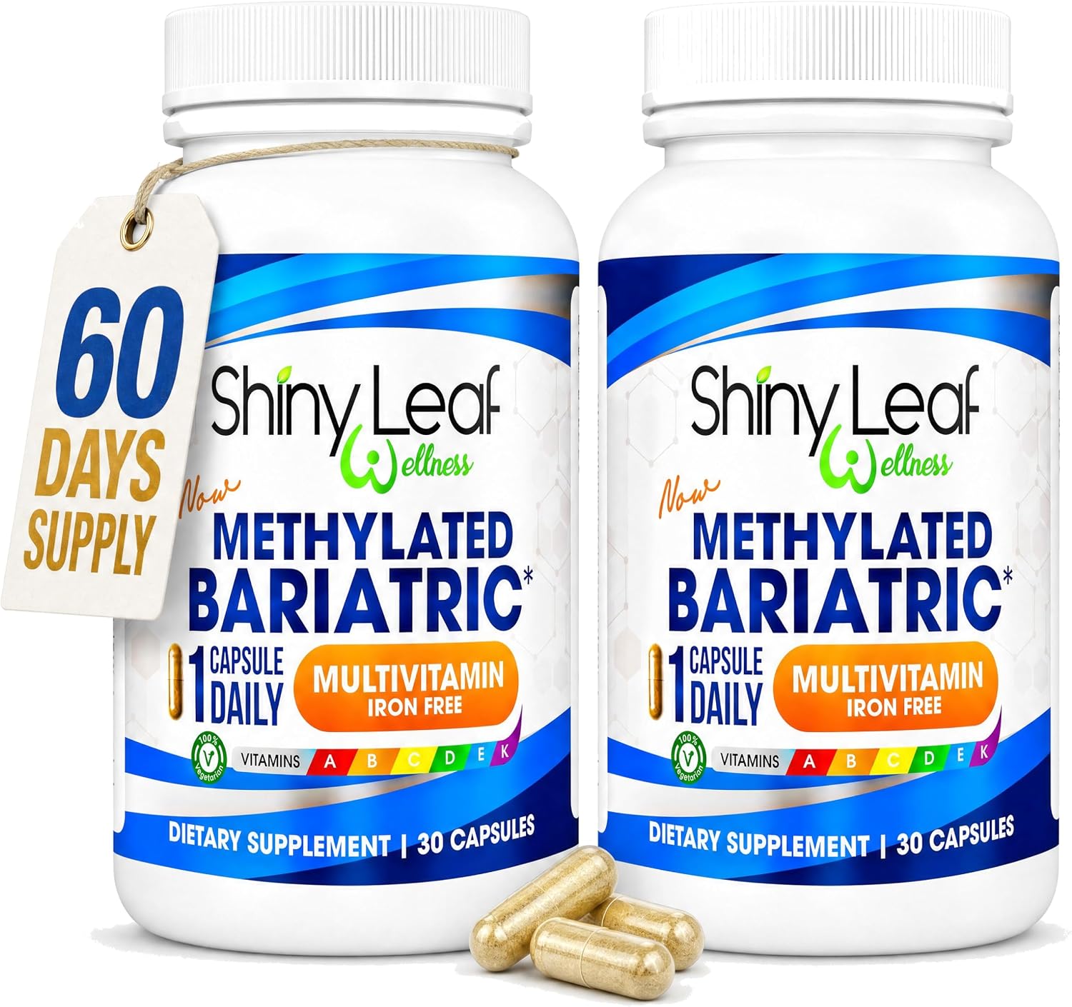 Shiny Leaf Multivitamínico Bariátrico Metilado Sin Hierro - 60 Cápsulas