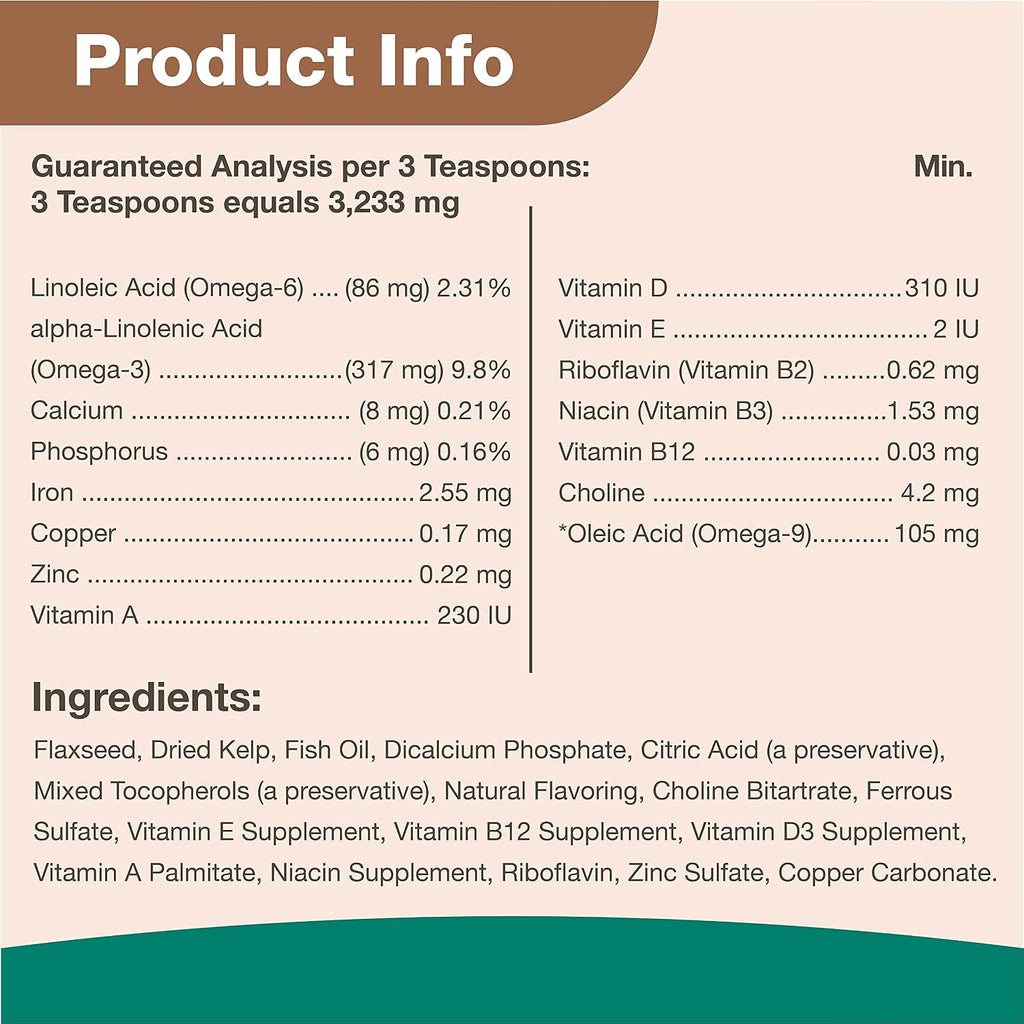 NaturVet Kelp Help Plus Omegas - Suplemento para la piel y el pelaje para perros y gatos, en polvo, 454 g