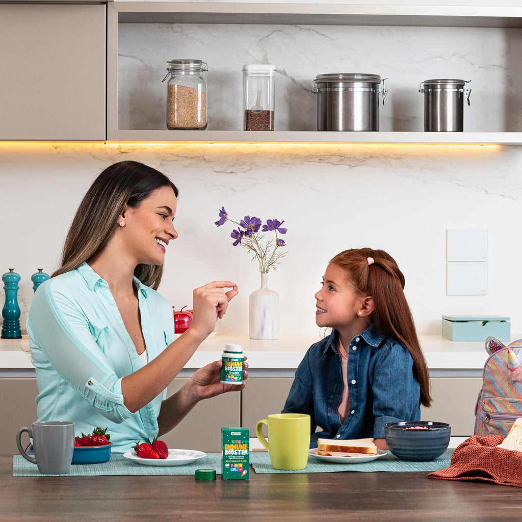 MOMMY HANA Suplemento Inmunitario Infantil con Vitamina D, Colostro y Prebiótico - 60 Comprimidos Masticables Sabor Chocolate