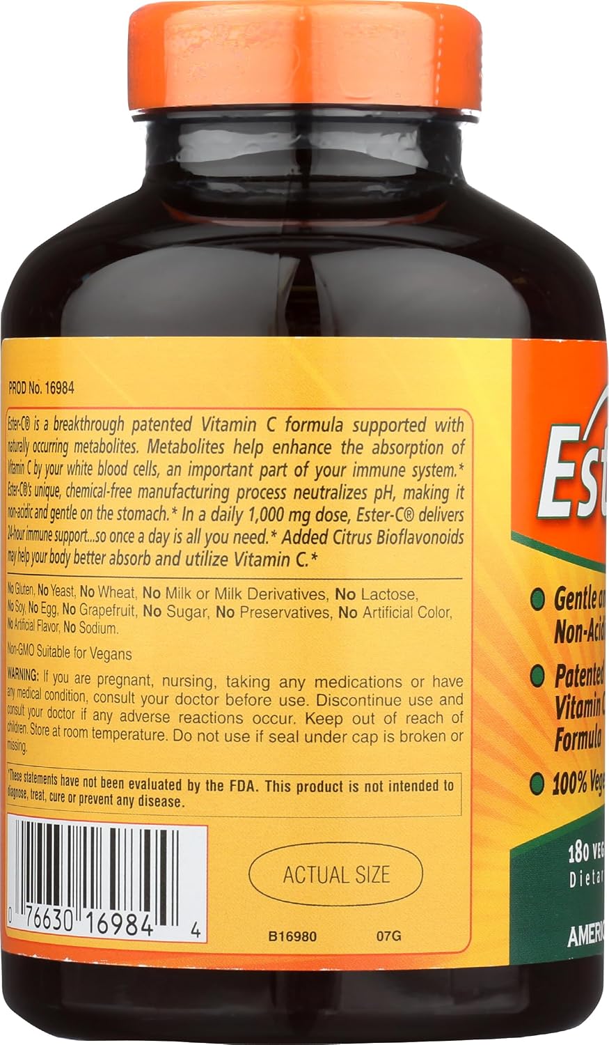 American Health, Ester C 1000 mg con bioflavonoides cítricos, 180 comprimidos