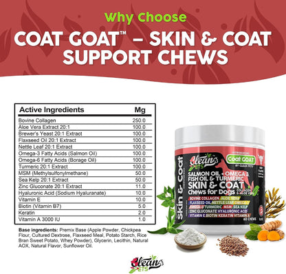Clean Pets Aceite de Salmón Omega 3 para Perros con Colágeno, Aloe Vera, Biotina y Queratina - Suplemento para Piel y Pelaje – Image 5