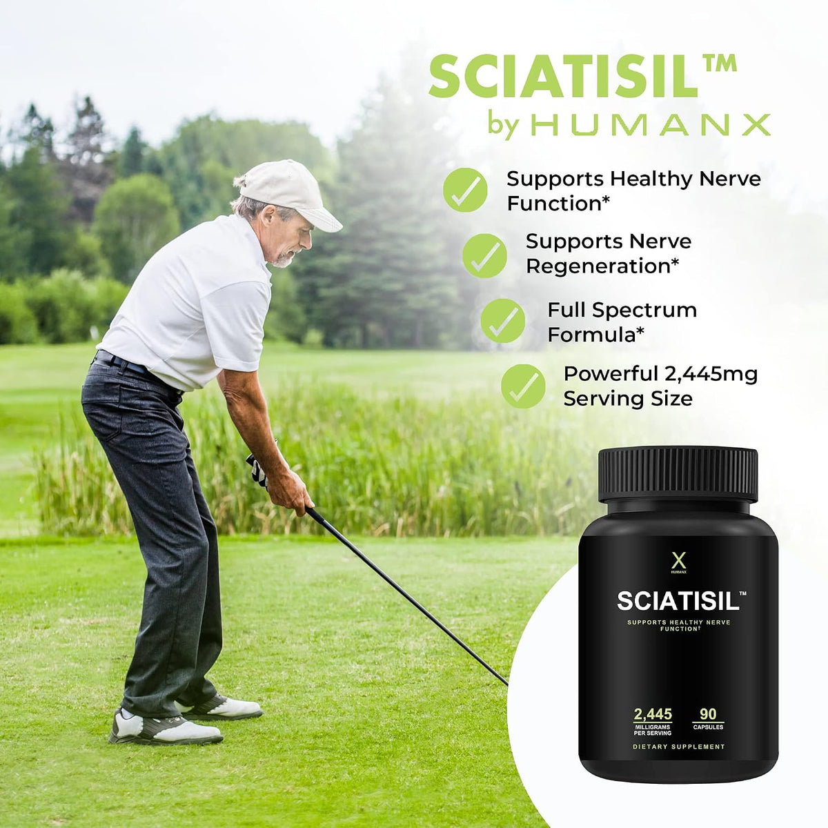 HUMANX Sciatica Focused Formula - – Extracto de Melena de León (Hericium erinaceus): Un hongo utilizado en la – Image 3