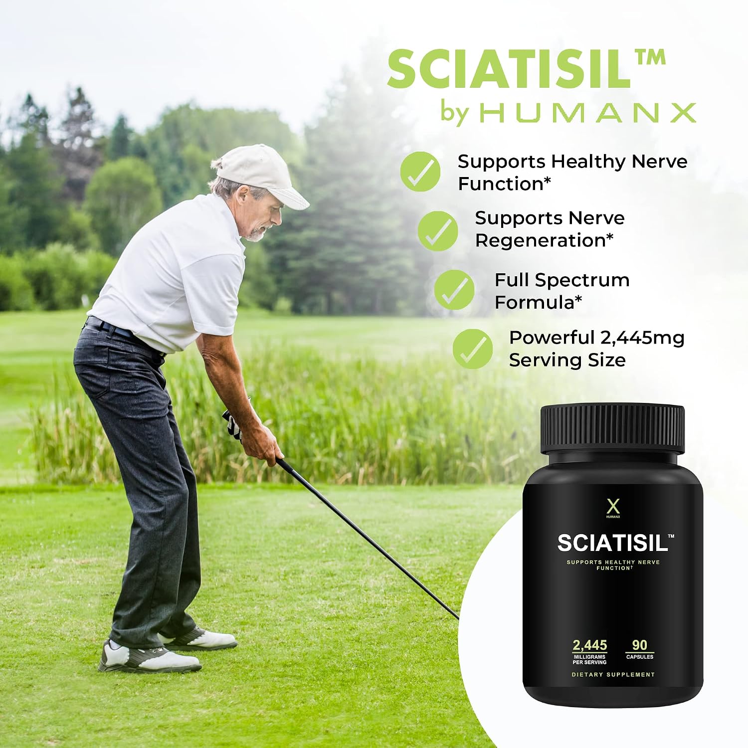 HUMANX Sciatica Focused Formula - Complemento para el Apoyo Nervioso con R-Ácido Lipoico Estabilizado