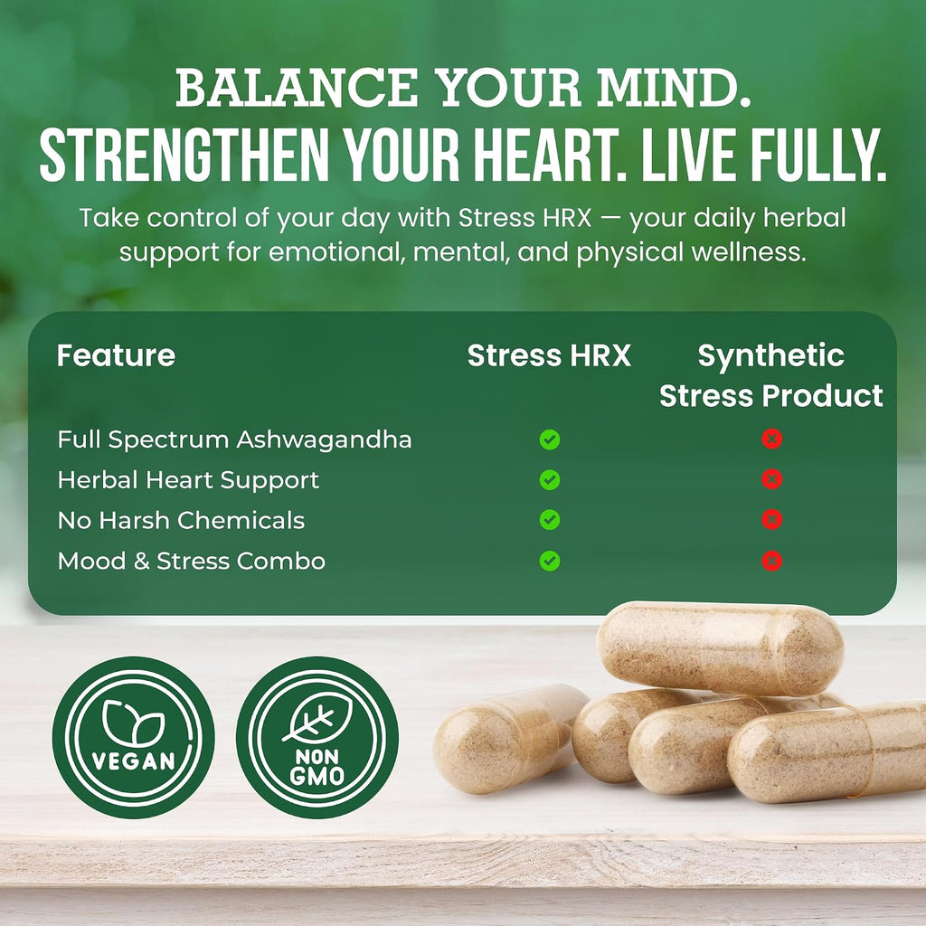 Stress Hrx, Ashwagandha Capsule, Destination Herbal Stress Relief - 60 Capsules