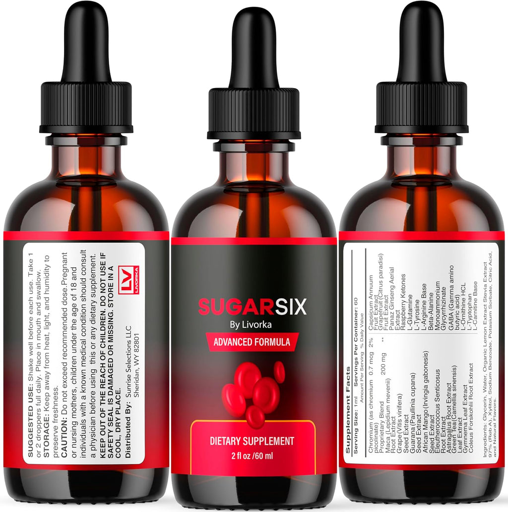 (2 Pack) Sugar Six, Sugar Six Drops, SugarSix, Sugar 6, SugarSix Support Formula, Sugar 6 Supplement, Sugar Six Formula, SugarSix Drops, Sugar Six Reviews, SugarSix Formula, 2 Bottles for 2 Months