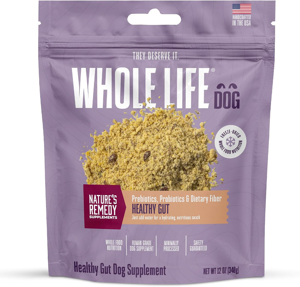 Whole Life Pet Healthy Gut Daily Supplement para Perros - Probióticos y Prebióticos con Calabaza - 90 Servicios