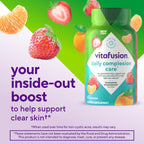vitafusion Daily Complexion Care - Gomitas de Cuidado de la Piel con Zinc, Vitaminas C y E - Sabor Mandarina Fresa - 60 unidades