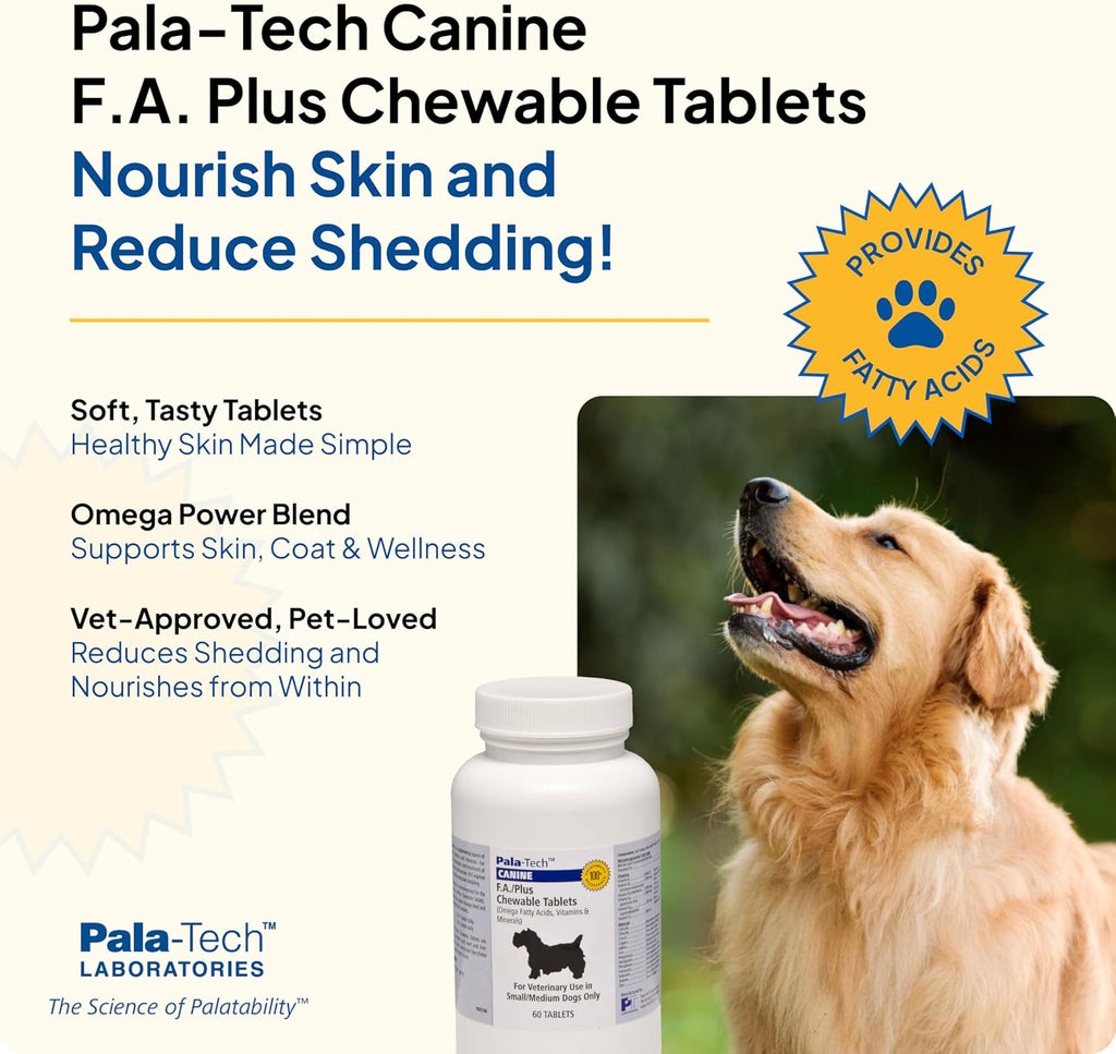 Pala-Tech FA Plus Comprimidos Masticables para Perros Pequeños - 60 uds - Sabor a Ternera e Hígado