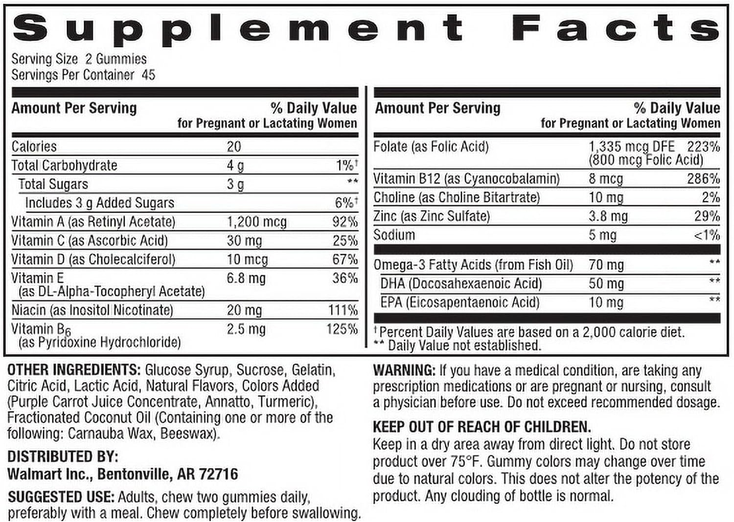 Spring Valley Gominolas Multivitamínicas Prenatales, 90 unidades