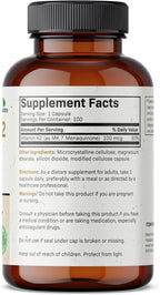 Futurebiotics Vitamina K2 como MK-7 100 mcg, 100 Cápsulas Vegetales