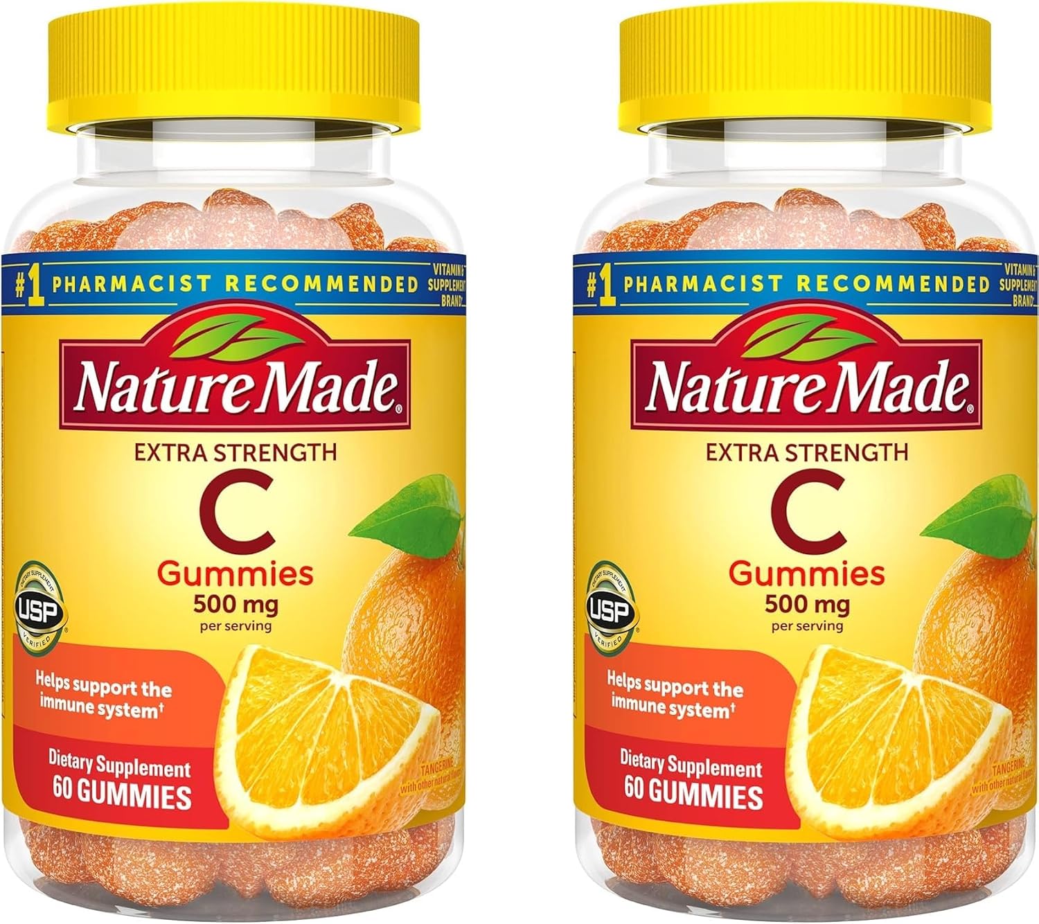 Nature Made Vitamina C Dosis Extra 500 mg - Gominolas - 60 unidades (Paquete de 2)