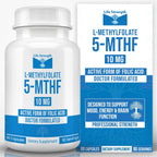 LifeStrength L-Metilfolato 7.5mg - 90 Cápsulas - Complemento de Folato Metilado Bioactivo