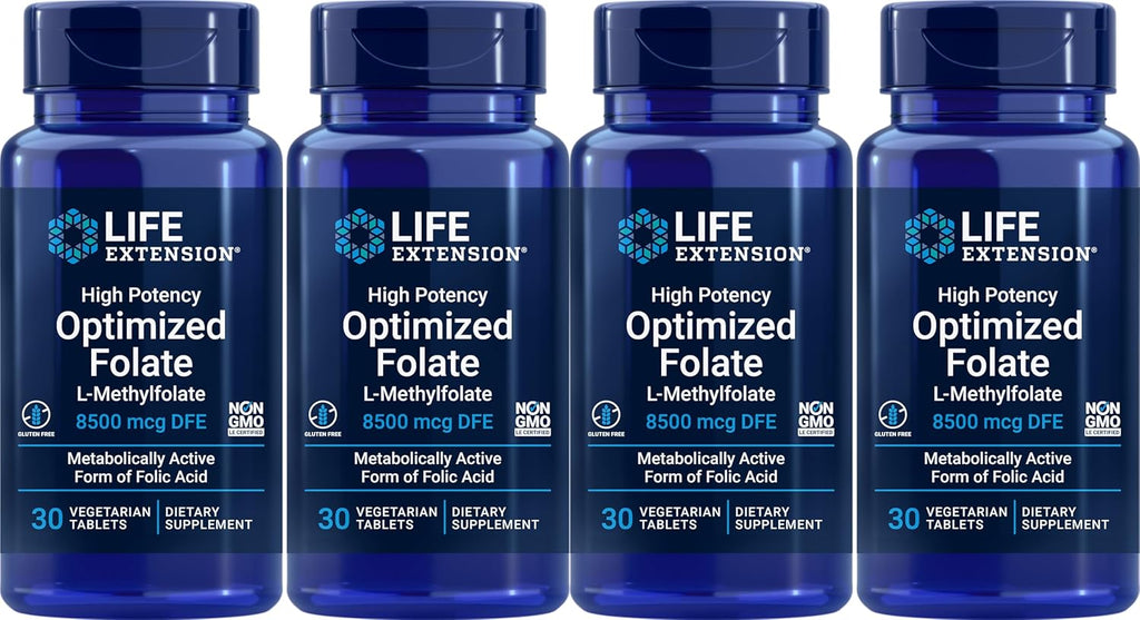 Life Extension High Potency Optimized Folate, 8500 mcg DFE, 120 Vegetarian Tablets