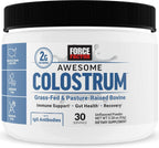 Force Factor Awesome Colostrum - Complemento de Colostro Bovino con Biotina, 60 Gomitas Sabor Bayas y Crema