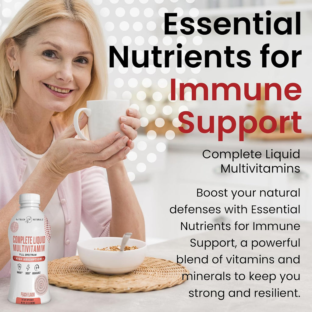 Complete Liquid Multivitamin – Mezcla de Alta Absorción de Vitaminas, Minerales, Aminoácidos, Probióticos y Superalimentos para el Sistema Inmunitario, Energía, Salud Articular y Más. Sin Azúcar Añadido – 30 Porciones