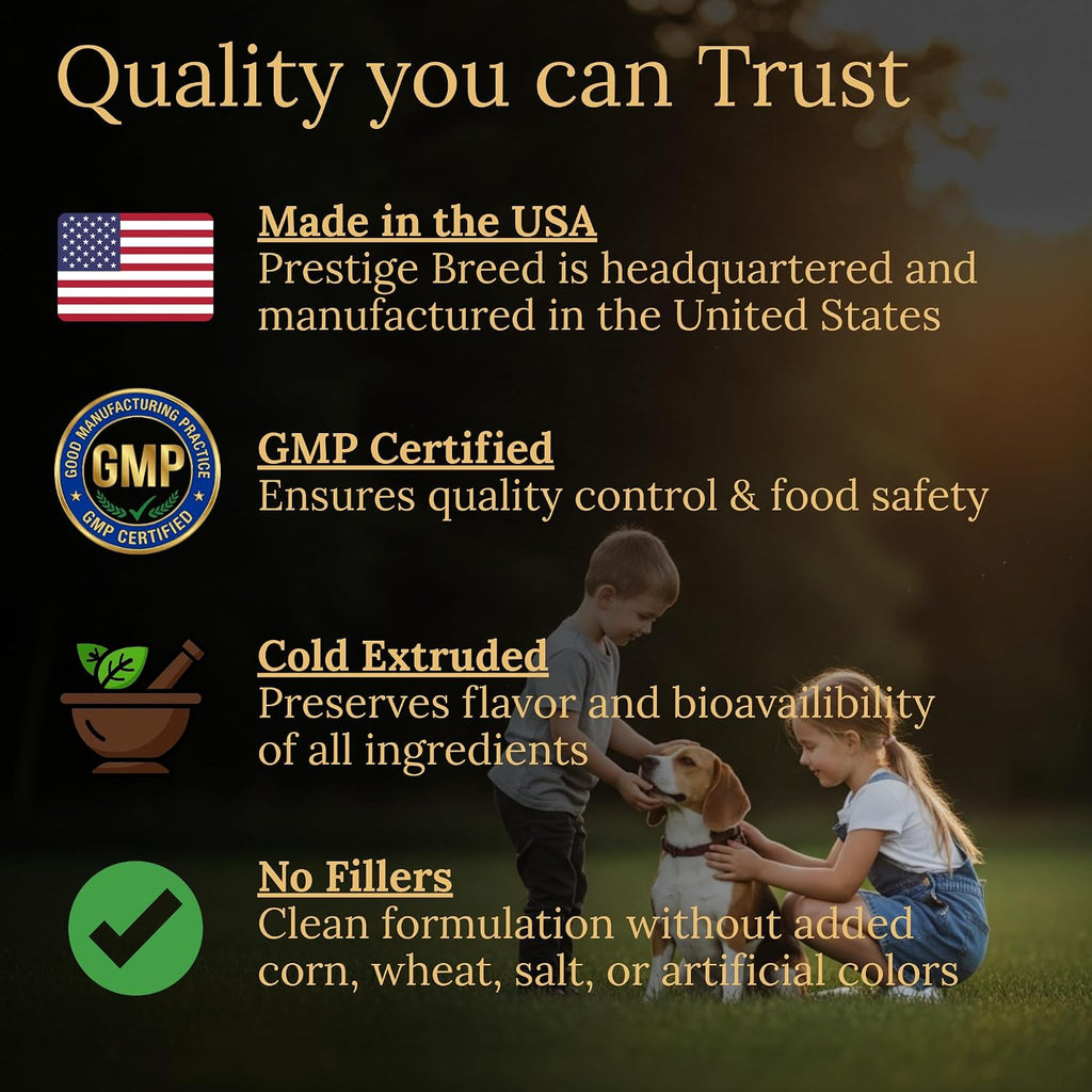 Prestige Breed Multivitamínico para Beagles, 90 comprimidos, con auténtico bacon