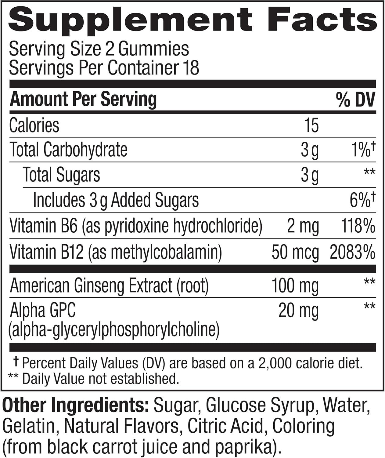 OLLY Laser Focus Gummy - Gominolas para la Concentración con Ginseng, Alfa GPC y Vitaminas B - Sabor Bayas y Mandarina - 36 Gominolas