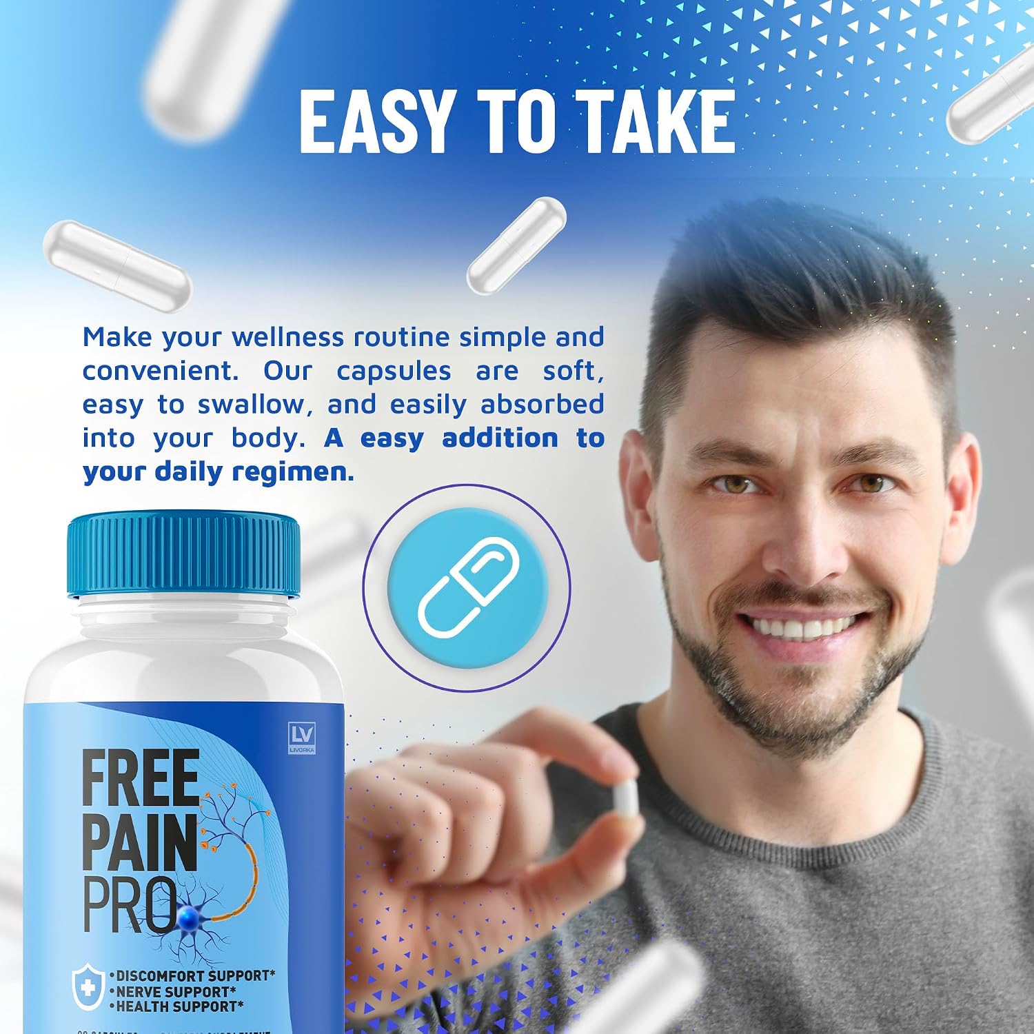 Free Pain Pro Cápsulas - Complemento Alimenticio para el Bienestar General (60 Cápsulas)
