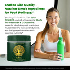 Eden Powder - Complemento Energético en Polvo, Máxima Potencia, Natural (2 Paquetes)